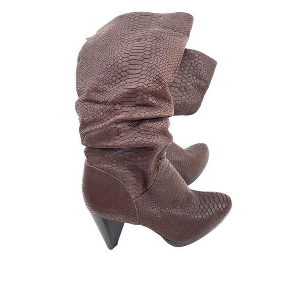 Carlos by Carlos Santana Infatuation crocodile embossed leather boots knee high - Picture 9 of 11